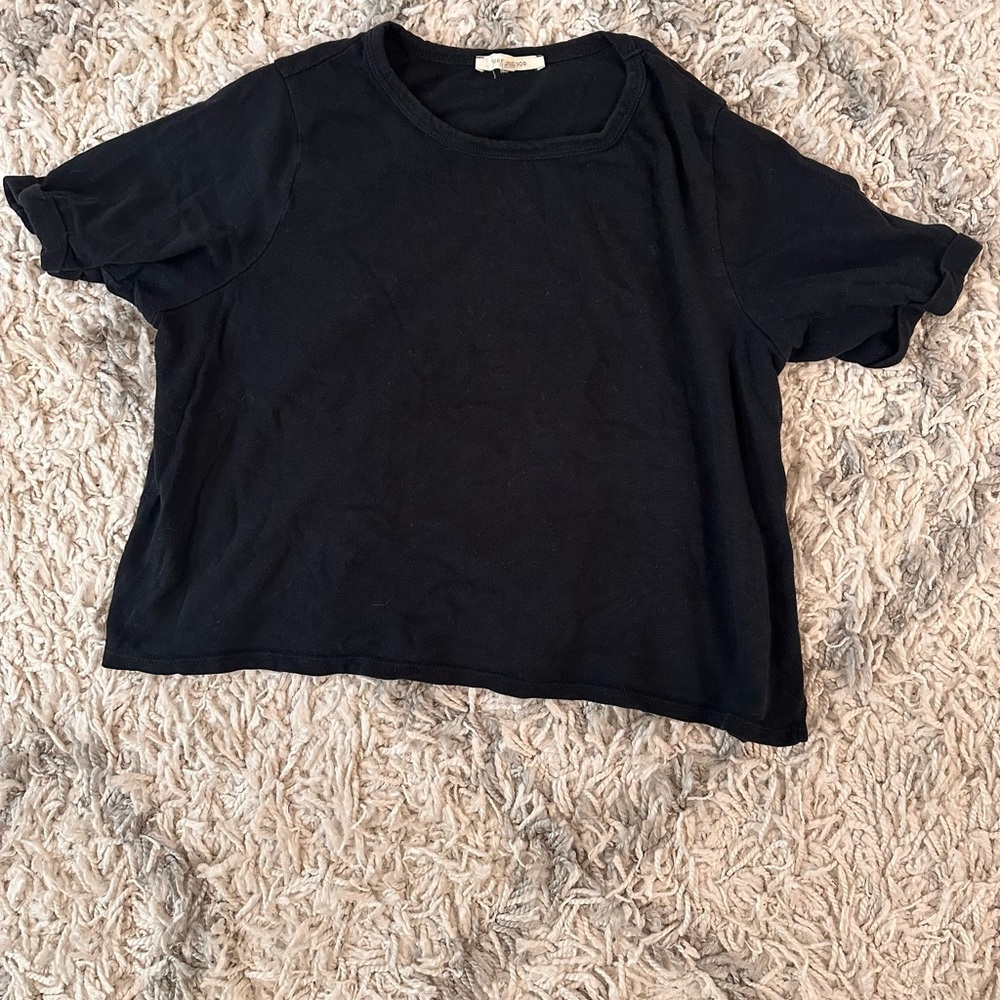 Black Crop Short Sleeve T-Shirt